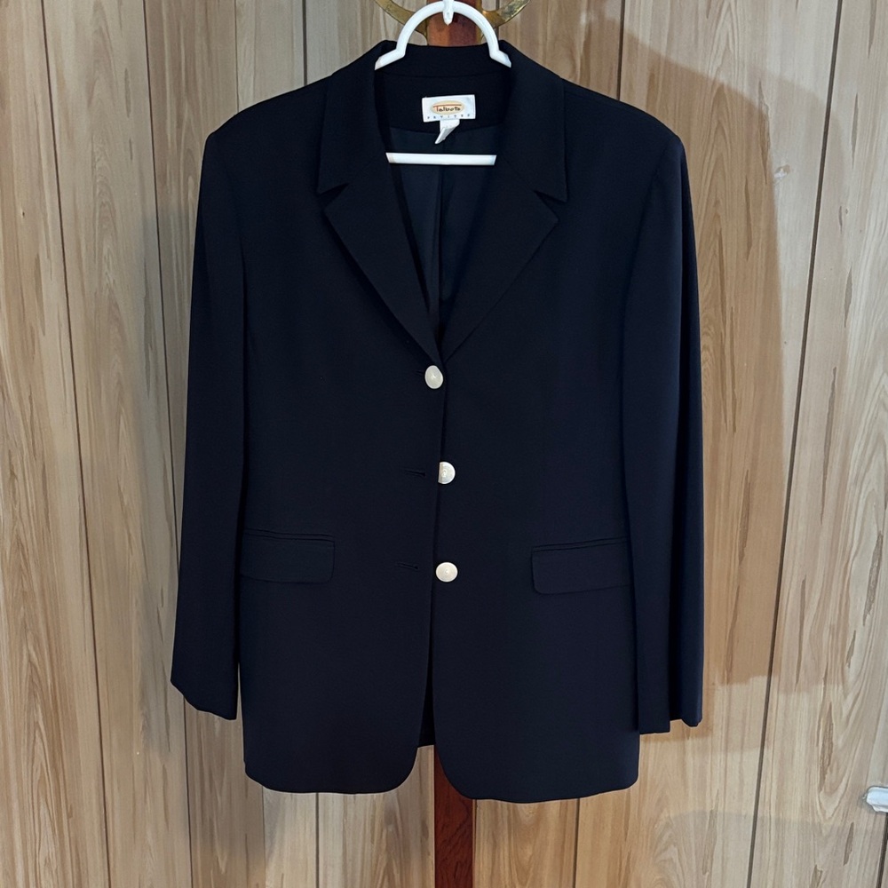 Vintage Talbots Black Blazer with White Pearl like buttons 12 P price reduction